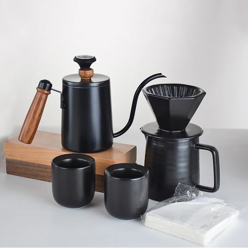 Outdoor Camping Coffeeware Combination Accessories Travel Coffee Sets with Electronic Scale Ceramics High Quality