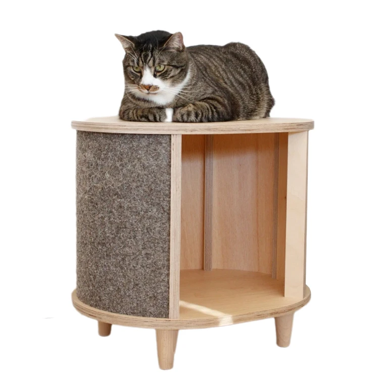 

Modern Nightstand Wooden Cat Cabinet Table Hidden Cat Box Pet Home Bed Cave Furniture