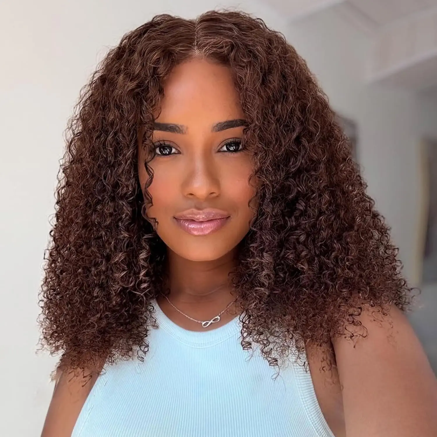 #4 Curly BOB Wig Human Hair Chocolate Brown 220 Density 13x4 Lace Front Virgin Short Wigs Deep Wave Hd Transparent Lace Frontal Pre Plucked Wet and Wavy 100% Human Hair Wig 12 Inch