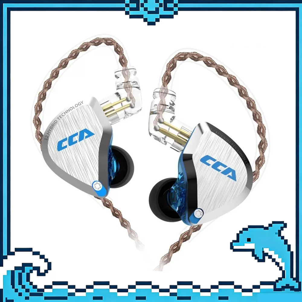 CCA C12 Wired Headphones Double Capacitance Moving Coil Unit Esports Headset High Analytical Balanced Moving Iron Light Weight