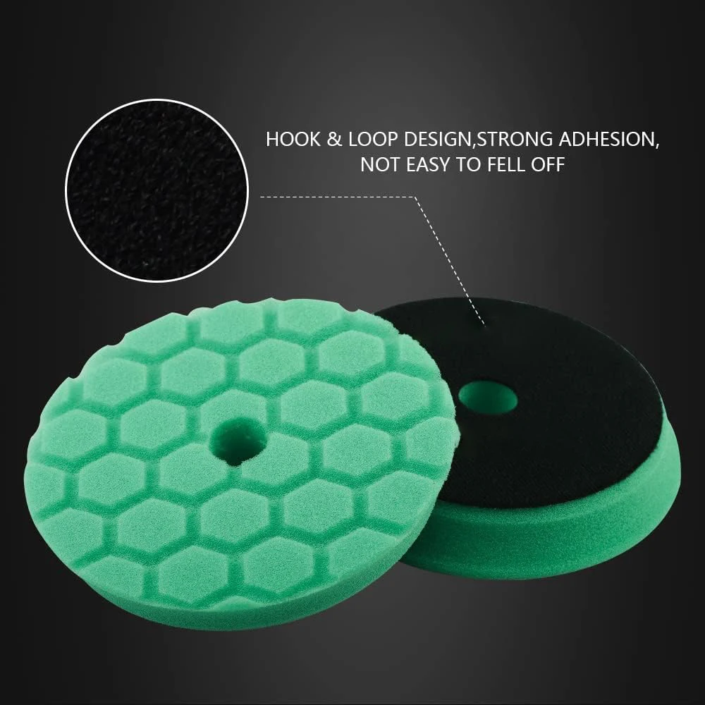 5Pcs 5 Inch Hex-LogiK Polishing Sponges Wax Sponge Car Polishing Pad, Foam Set For Eccentric Polishing Machine / Sanding Machine