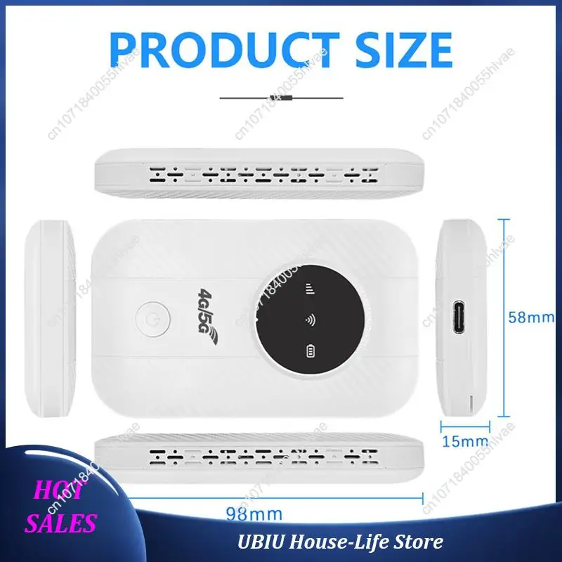 جهاز توجيه مودم 2X LTE 4G 5G، نقطة اتصال 300 ميجابت في الثانية ما يصل إلى 10 أجهزة، فتحة بطاقة SIM، بطارية 2100 مللي أمبير في الساعة، للسفر، رحلة عمل - أفضل بيع