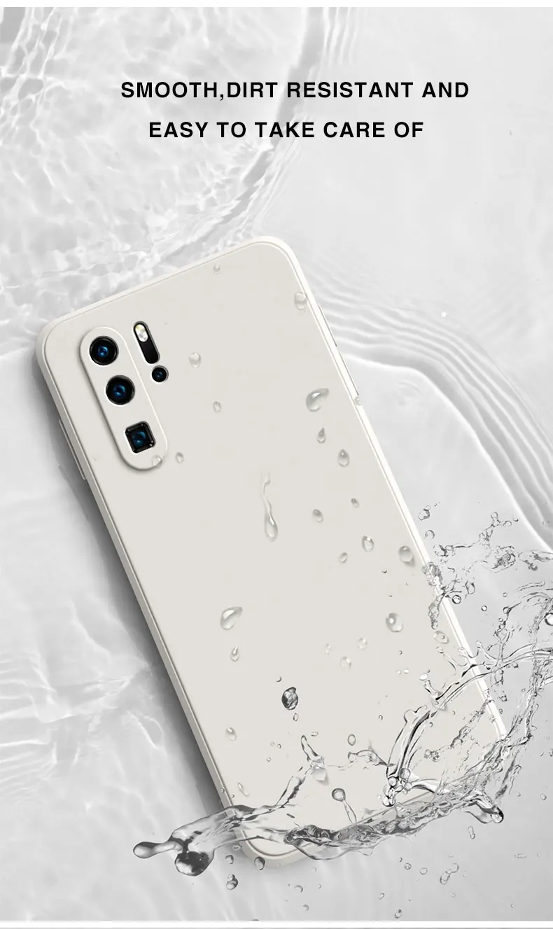 Original quadratische flüssige Silikon Telefon abdeckung für Huawei P10 P20 P30 P40 Pro Plus Lite 4G 5G 360 Schutz stoß feste Hülle P30Pro – Detail 7