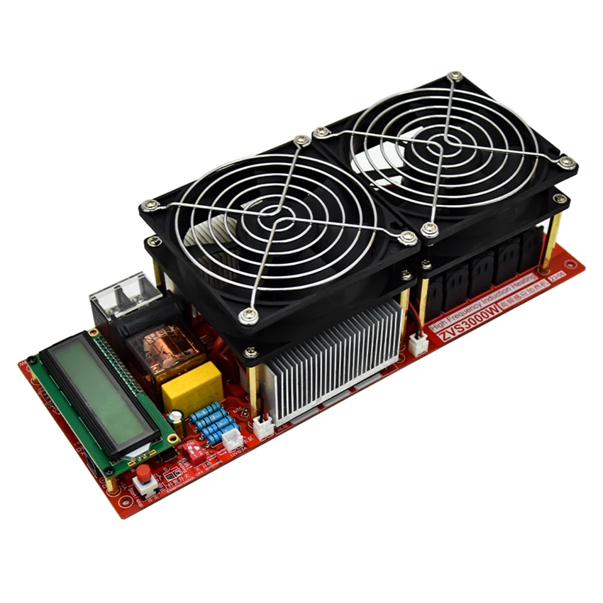 3000W 55A ZVS High Frequency Induction Heater Module Flyback Driver Heater Good Heat Dissipation + Coil +pump +Power Adapter