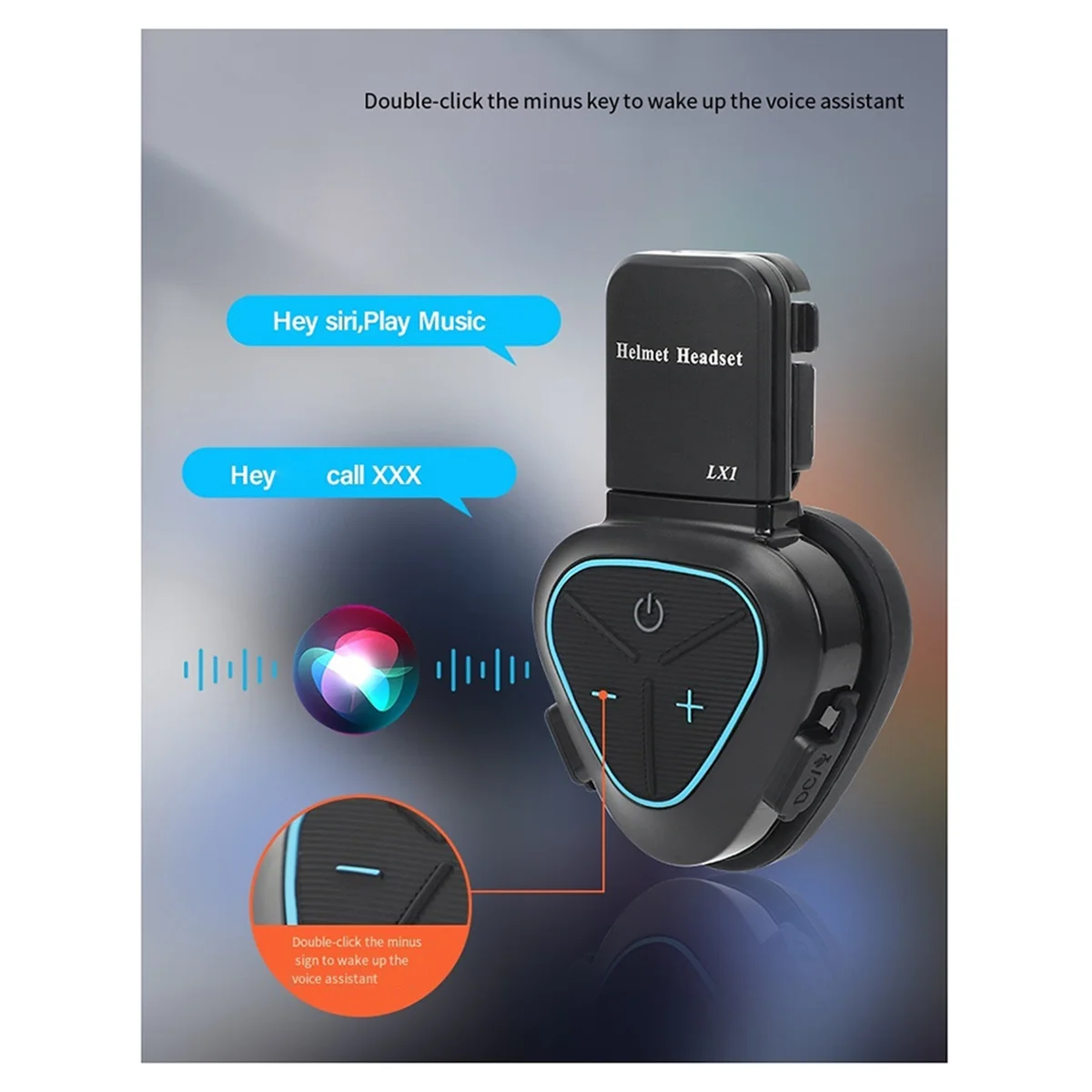 New New LX1 Motorcycle Helmet Bluetooth Headset Portable Smart Noise Cancelling Waterproof Takeaway Headset