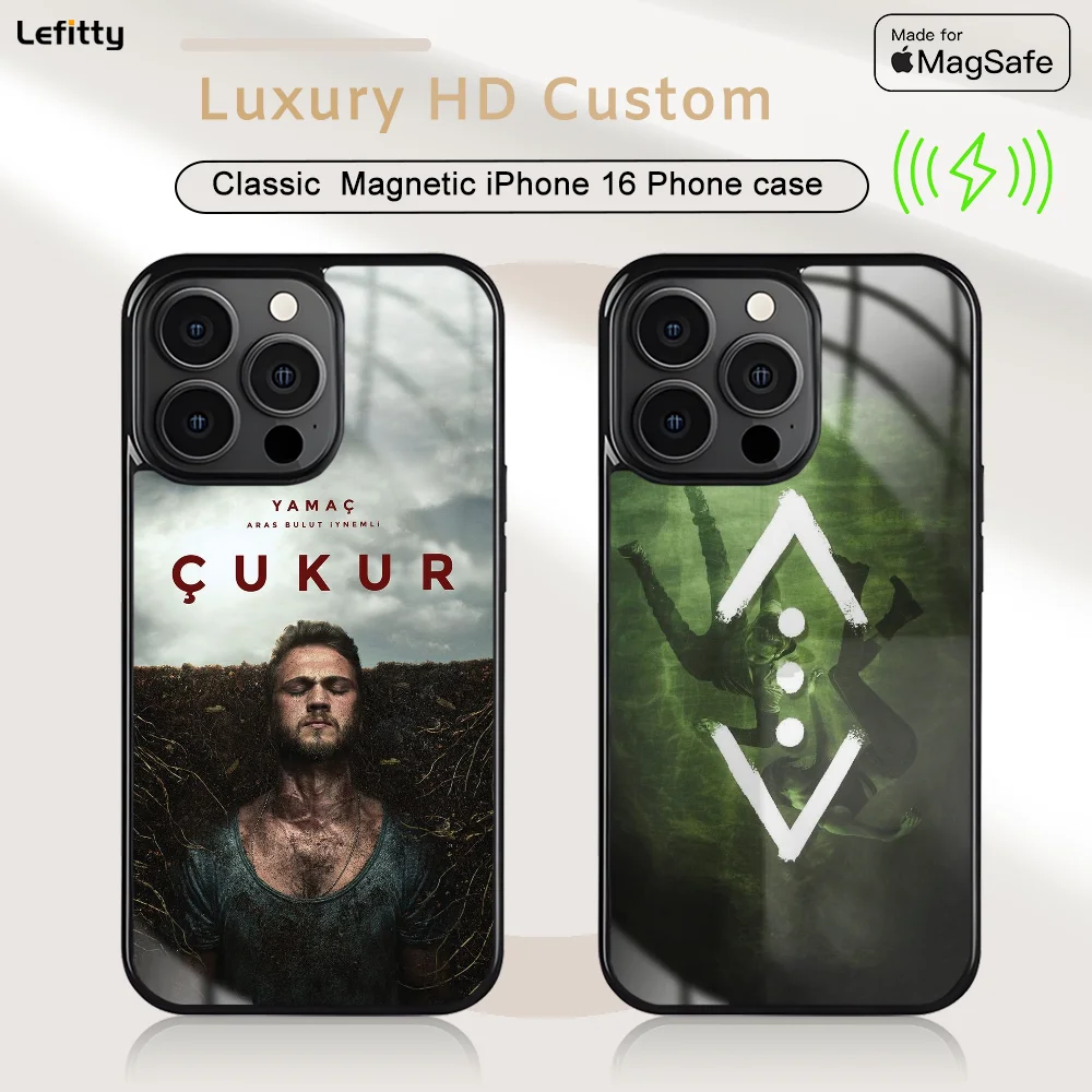 

TV C-Cukur Phone Case For iPhone 16 15 14 13 12 11 Pro Max Plus Mini Magnetic Magsafe Wireless Charging Cover