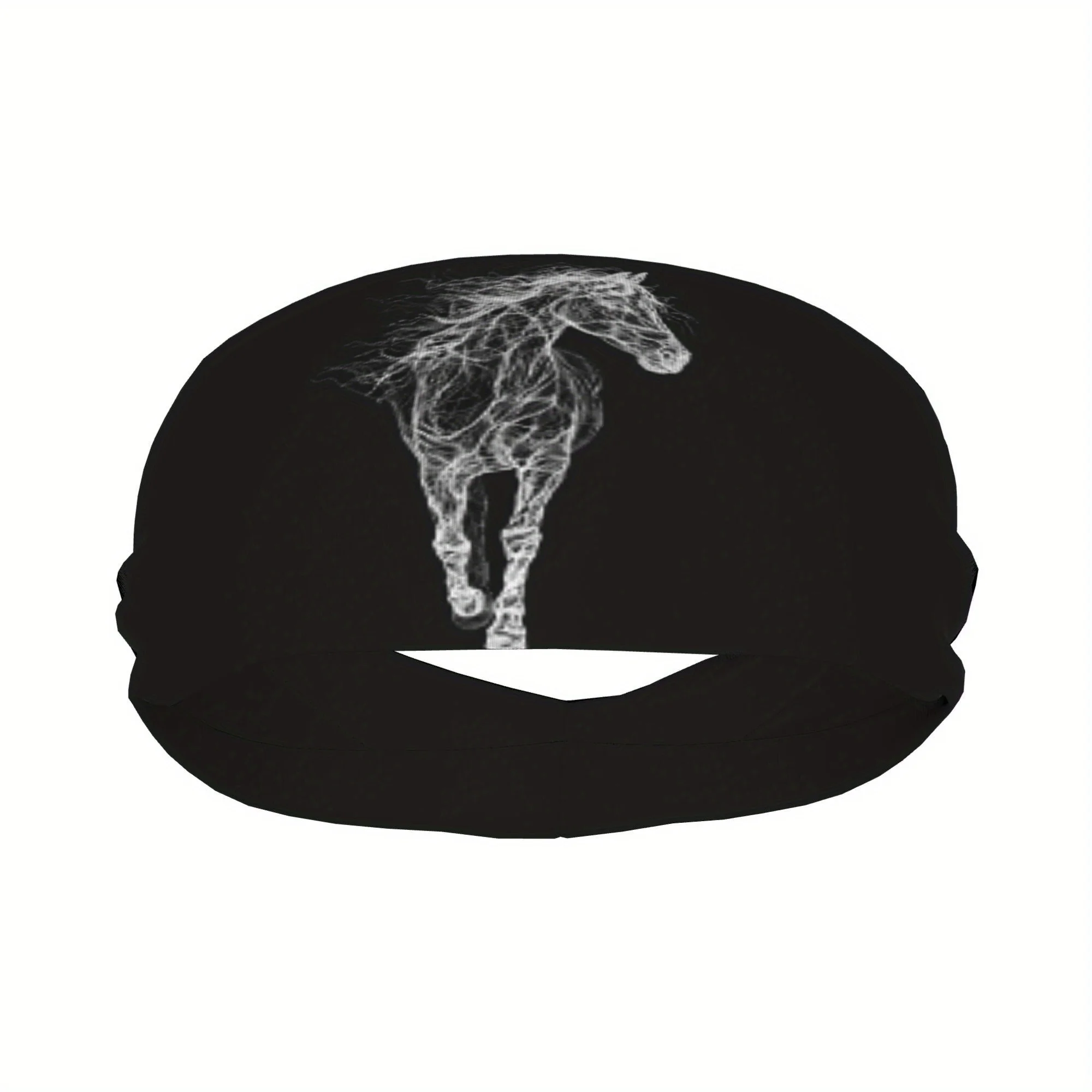 

Повязка на голову с абстрактным принтом скачущей лошади, впитывающая пот, спортивная повязка для волос для бега, йоги, фитнеса, эластичная, нескользящая, для любителей лошадей