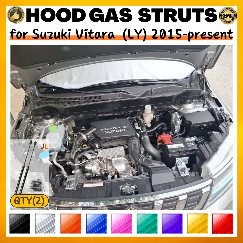 

Qty(2) Hood Struts for Suzuki Vitara/Escudo (LY) 2015-present Front Bonnet Modify Lift Support Damper Gas Spring Shock Absorbers