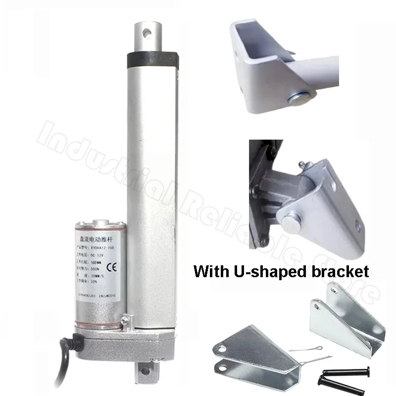 12V DC Electric Linear Actuator Low Noise Heavy Duty Motor Metal Gear 20-1000mm Stroke for Window Opener Sofa Wheelchair Lift