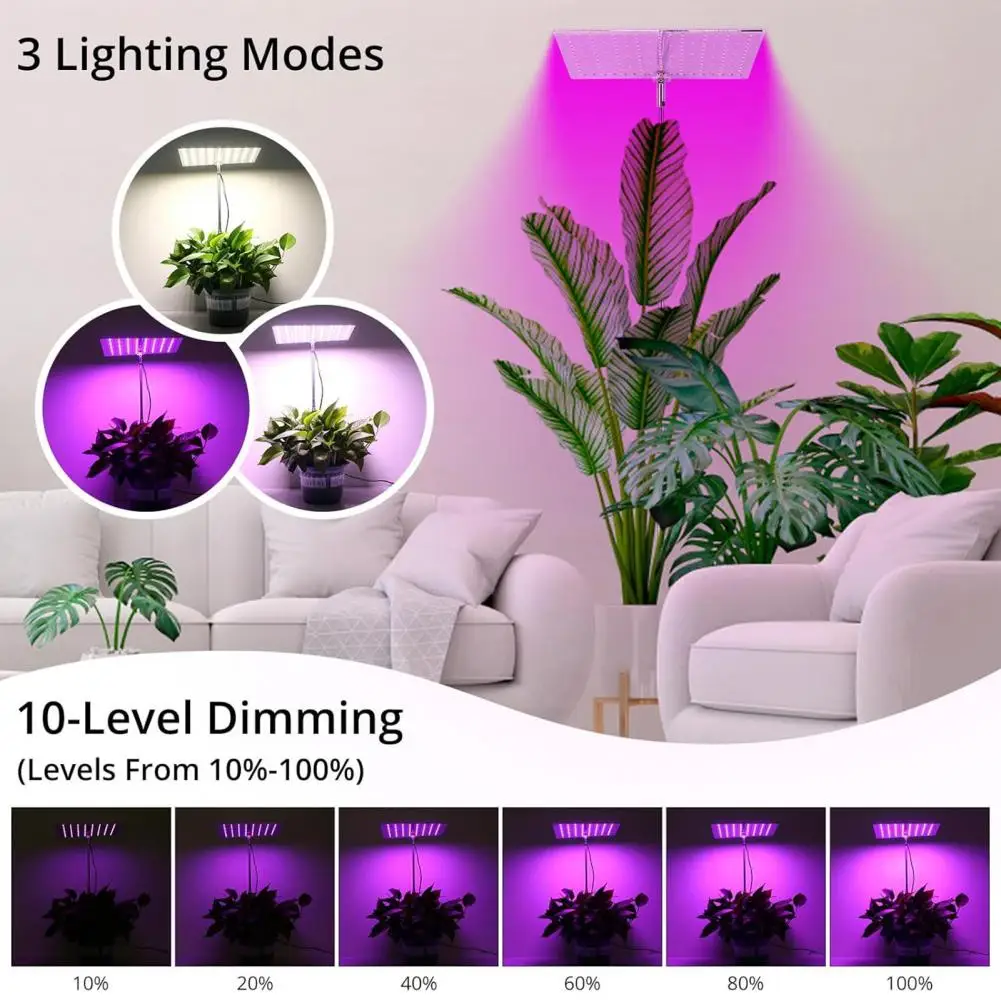 Automatic Plant Automatic Turn On/off Plant Light Height Adjustable Full Spectrum Led Grow Light with Auto On/off for Indoor