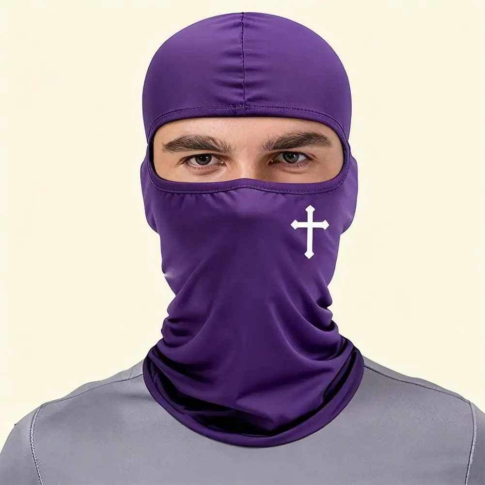 

Breathable Black Cross Balaclava Caps For Men Face Ski Mask Bicycle Hiking Outdoor Sports Tool Bonnet Motorcycle Mask Fleece