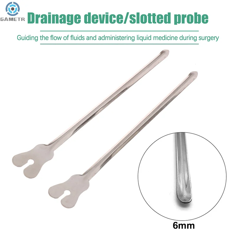 2Pcs Stainless Steel Grooved Probe Anorectal Surgical Instrument With A Grooved Probe For Examination-guided Drainage