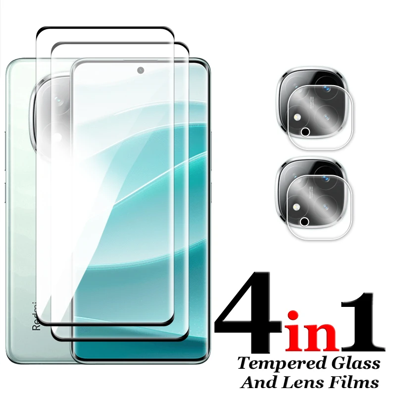 For Redmi Note 14 Pro+ Glass 3D Full Cover Curved Screen Protector Redmi Note 14 Pro Plus Tempered Glass For Note 14 Pro+ Film