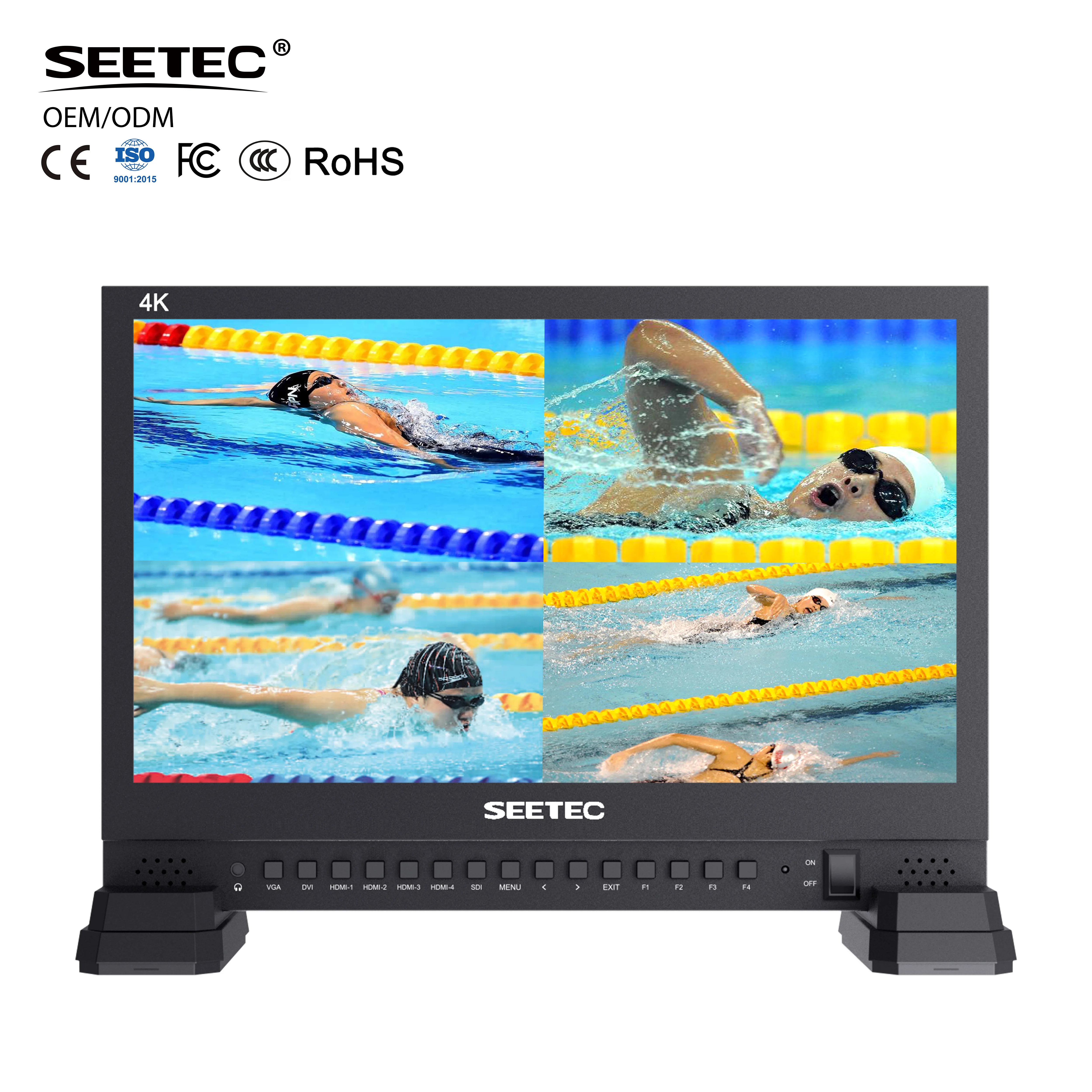 SEETEC 4K156-9HSD 15.6INCH  3G HD SD SDI Inputs Full hd Screen Multi Camera Studio Use 4k Broadcast Monitor