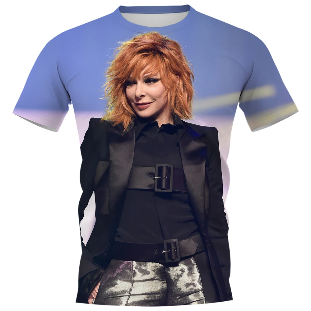 Summer Mylene Farmer 3D Print T-Shirts Streetwear Men Fashion Casual Oversized O-Neck Short Sleeved T Shirt Tee Tops Clothing