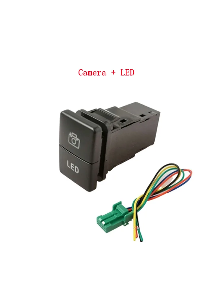1 قطعة مفتاح مزدوج التبديل المزدوج التبديل أضواء الضباب الرادار الطاقة LED التفاضلية قفل المصباح التبديل زر لميتسوبيشي L200 15-18