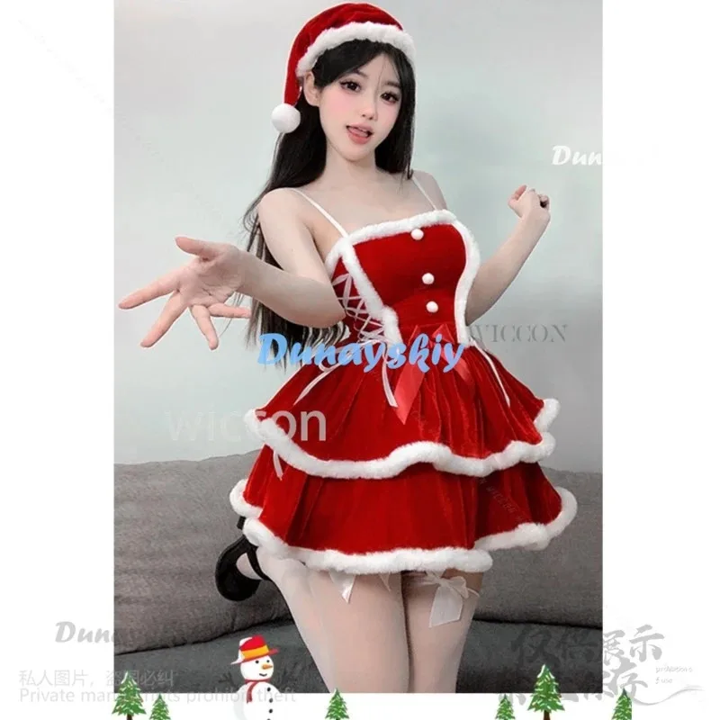 

XT82024 Sweet Japanese Korea Costume Christmas Cosplay Kawaii Lovely Lolita Dress Sexy Uniform Cos Halloween Party RoleplayXT6@!