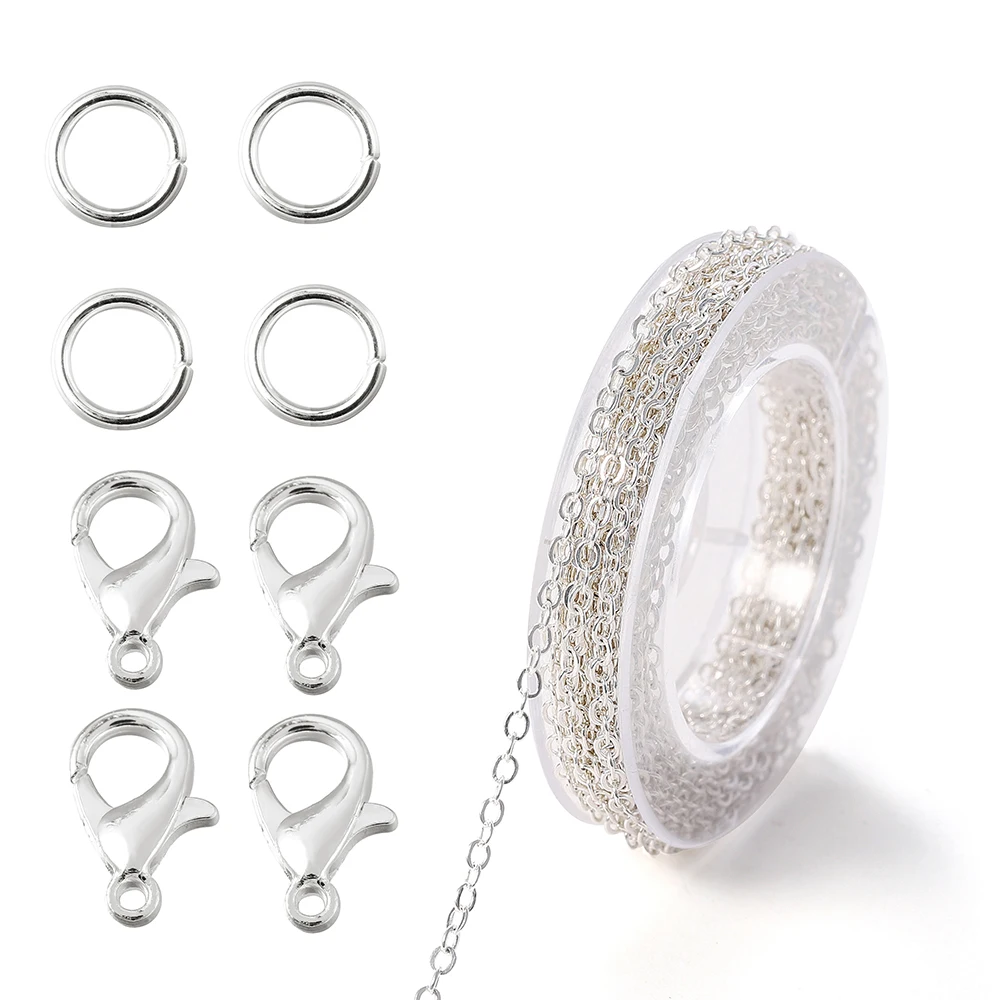 3 Meter Legierung Bulk Link Kette mit Biegeringen Karabinerverschlüssen Halskette Ketten für DIY Schmuckherstellung Zubehör Halsketten Zubehör
