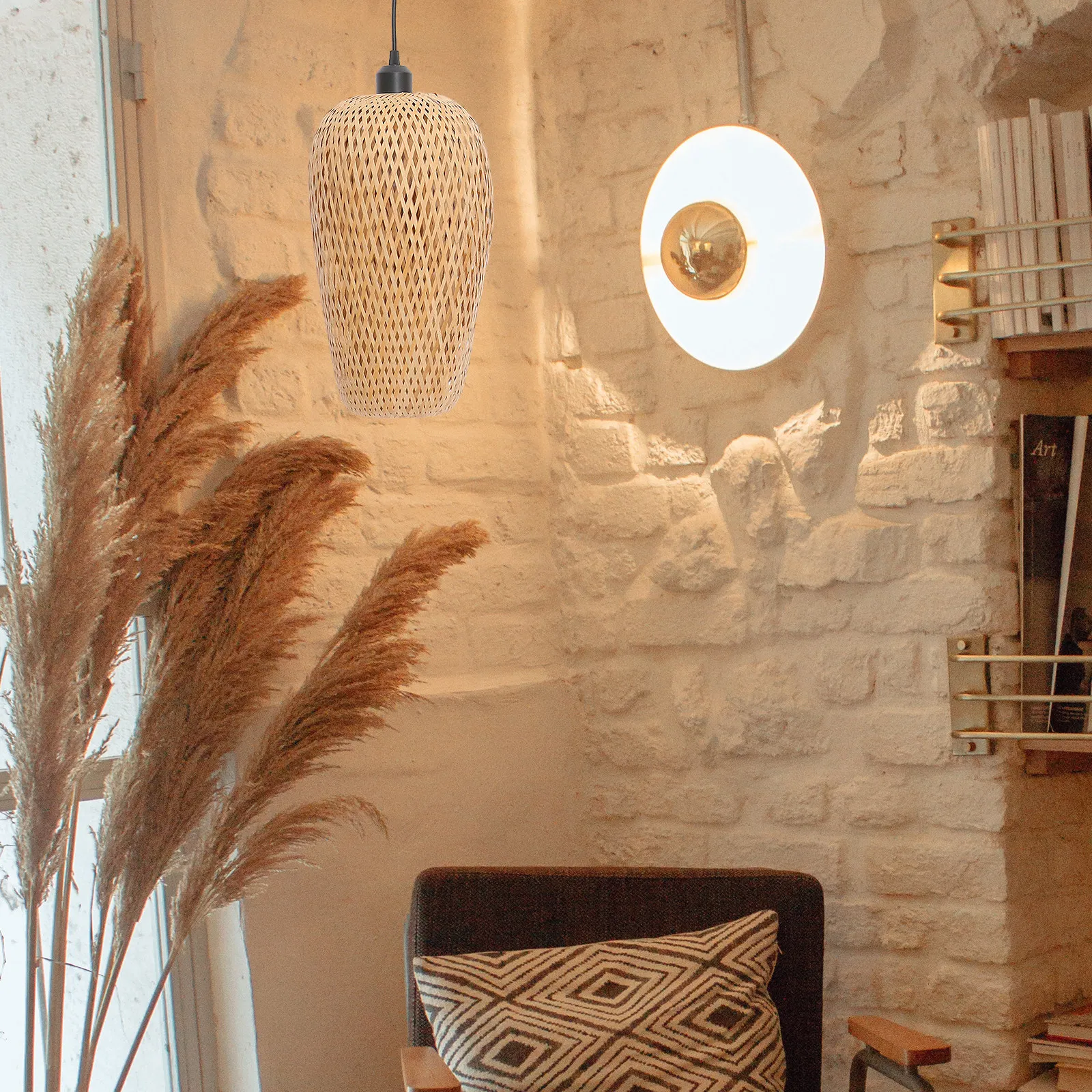 

1 шт. бамбуковый плетеный потолочный светильник в стиле дзен для декора отелей и ресторанов, креативное освещение, украшение, домашний светильник