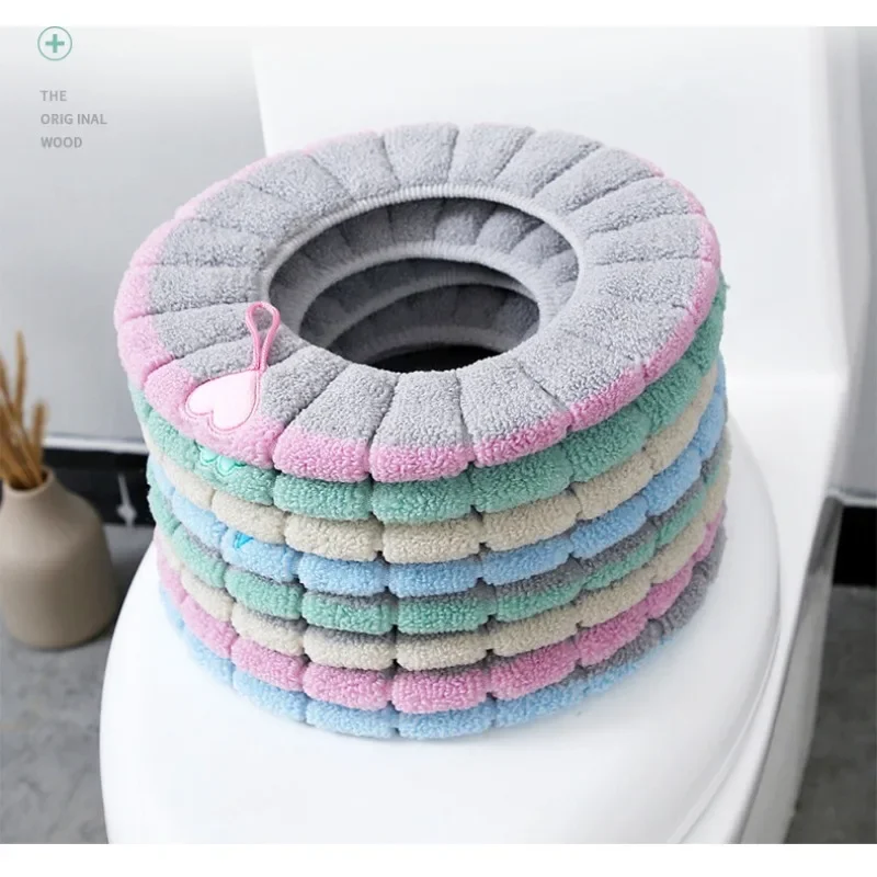 Household Toilet Mat Waterproof Antibacterial Toilet Cushion Cute Toilet Cover Thickened  Mat All Seasons Universal