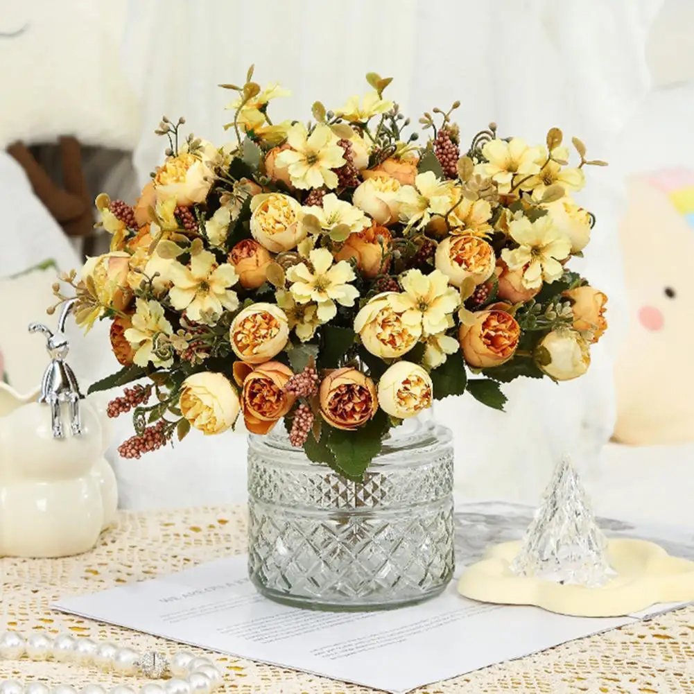 Artificial Flower Rose Realistic Faux Silk Cloth Flowers High Quality Wedding Home Decoration Fake Flowers Faux