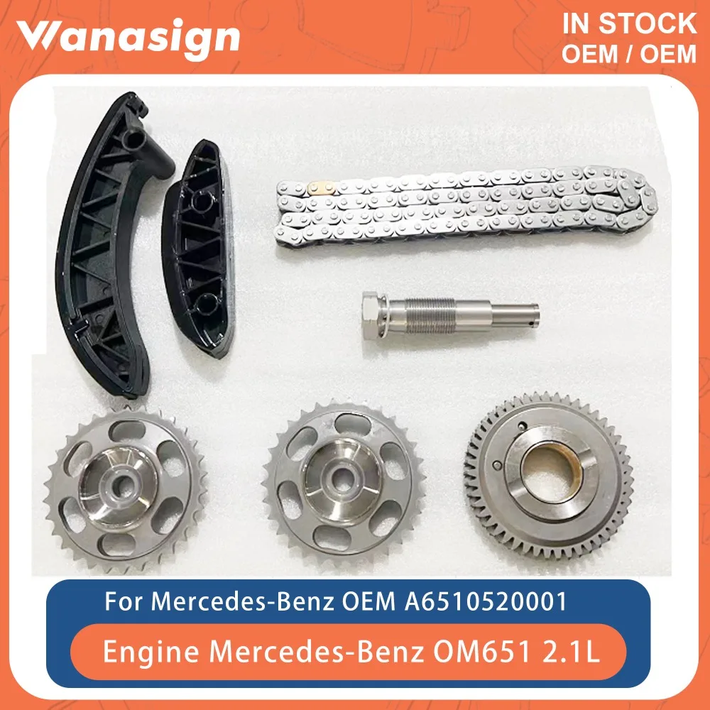 

Engine Timing Chain Kit Fit 2.1 2.2 L For Mercedes-Benz A220 C180 C220 C250 W205 651 OM651 2.1L 2.2L L4 GAS 10-18 A6510520001