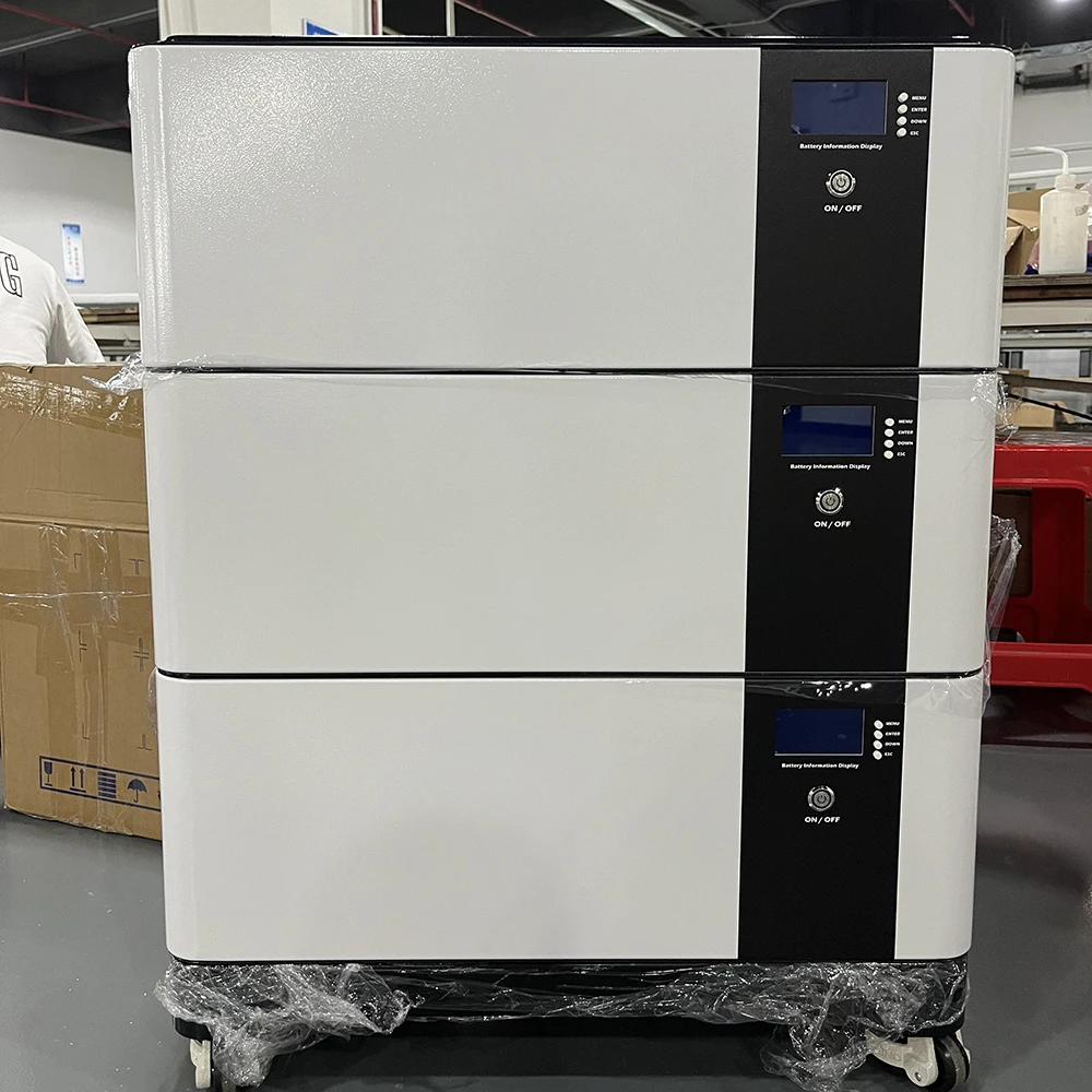 Photovoltaic Home Energy16kWh Stackable Solar Battery Storage System 32kWh 48kWh 64kWh with Wheel Base for Multi Brand Inverters