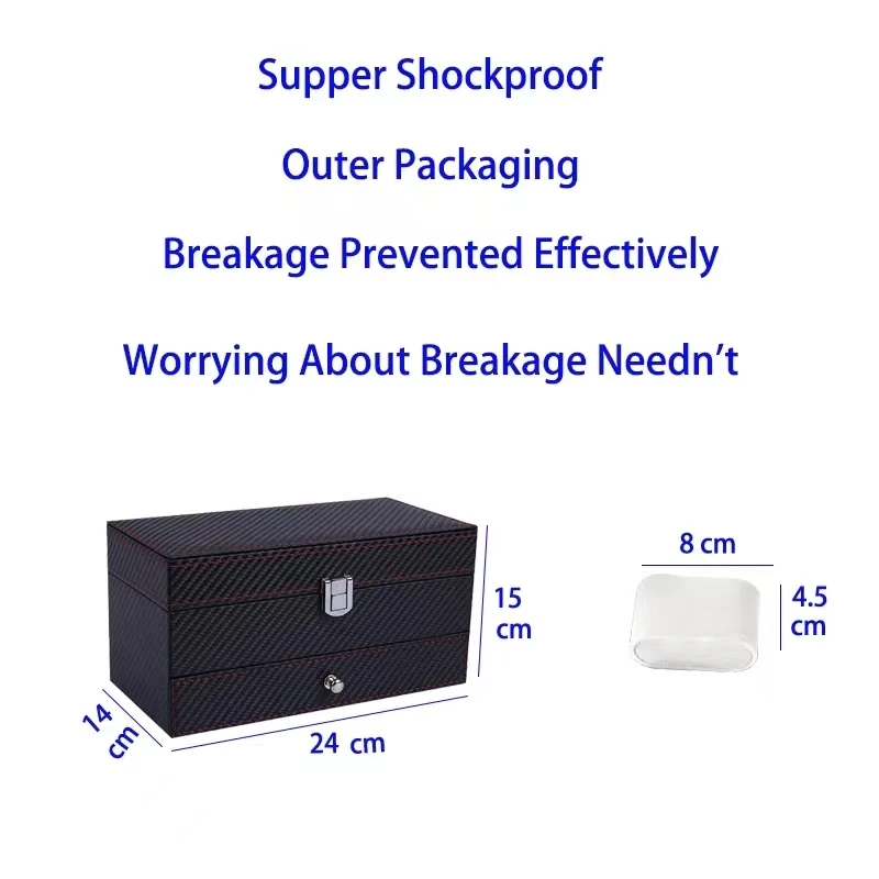 Imagem -06 - Duplo Case de Relógio de Jóias de Fibra de Carbono Couro do Plutônio dos Homens Caixas de Jóias e Organizador de Jóias Relógios Acessórios Relógio Exhi Caixa