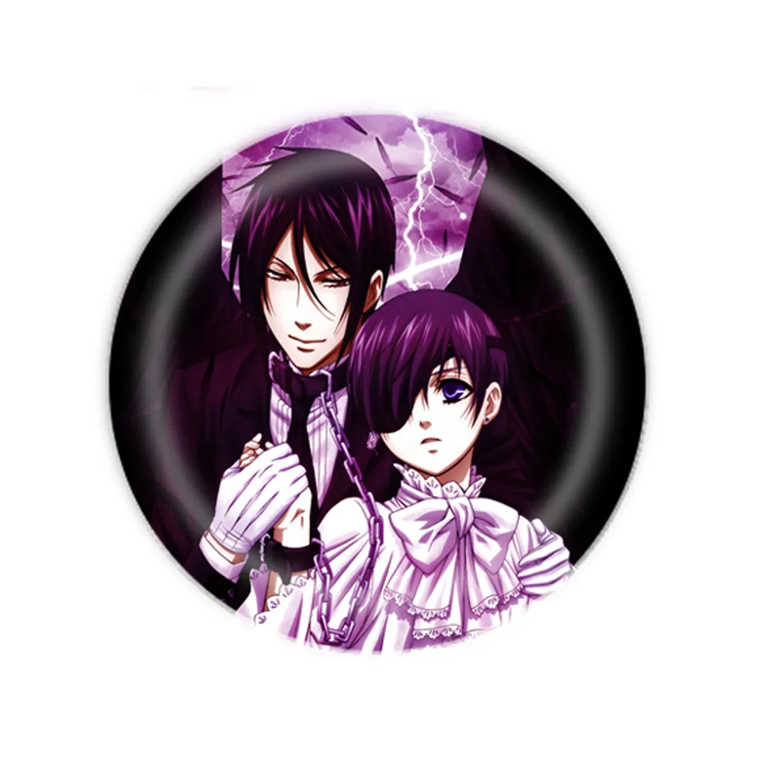 Metal Thickened Sebastian Michaelis Deep Colour Costumes Badge Ciel Phantomhive Aesthetic Accessories Trendy Novelty Comic Item