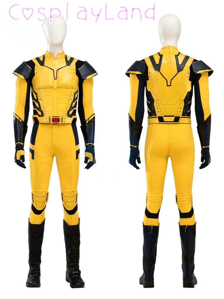 Superhero James Logan Cosplay Costume Wolve Yellow Battle Armour Outfit Custom Made Halloween Carnival Adult Men Jumpsuit