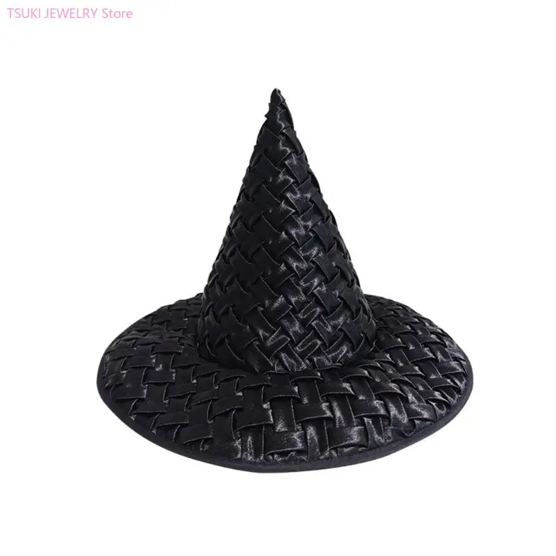 

62KE Элегантный плетеный цилиндр. Аксессуар на Хэллоуин. Размер подходит для большинства тем вечеринок.