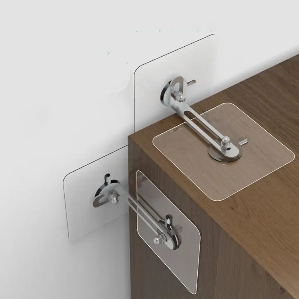 

Anti-tip Wall Holder Anti-overturning Fixed Clip Child Security Baby Care Self-Adhesive Cabinet Lock Anti-drop Kids Safety