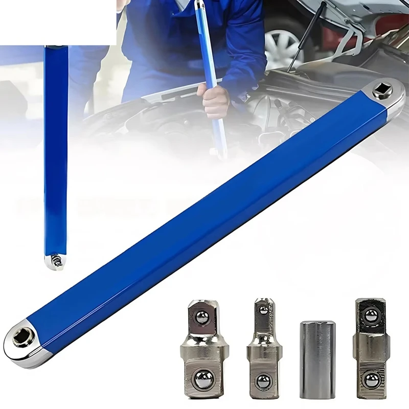 Удлинительный ключ со смещением BAAG, инструмент для удлинения плотных помещений с универсальными адаптерами привода 1/2 дюйма, 1/4 дюйма и 3/8 дюйма