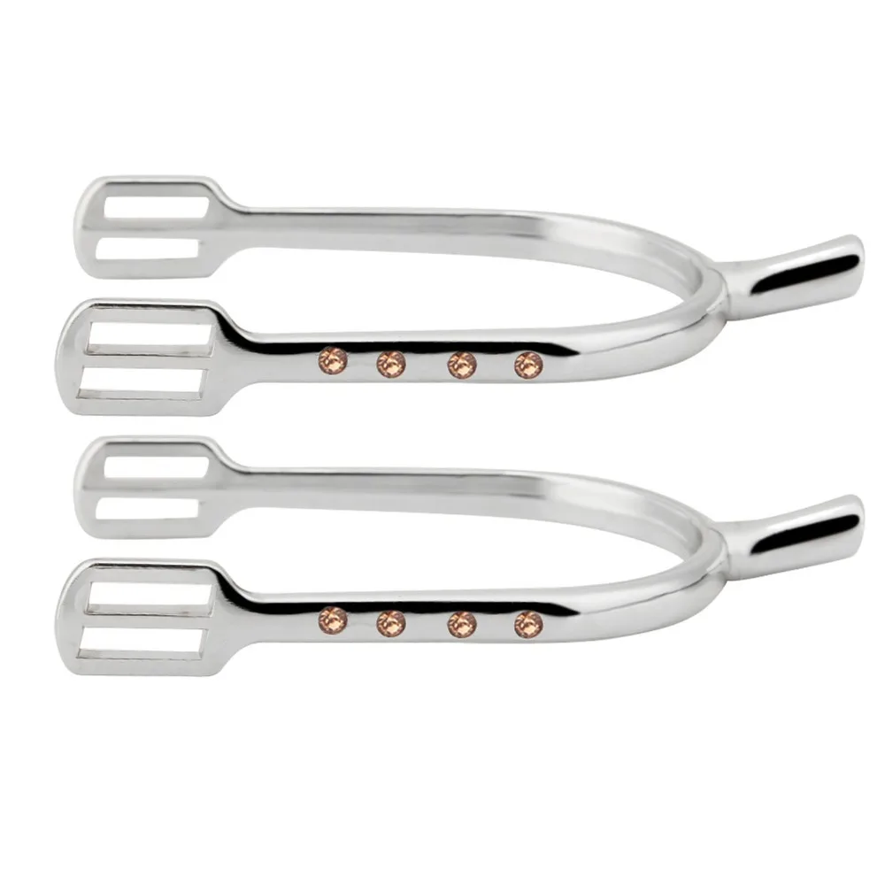 2pcs Aluminum Alloy Chrome Plated Spurs Silver Adjustable Narrow Spurs Easy Wear Lightweight Women Spurs Equestrian Use