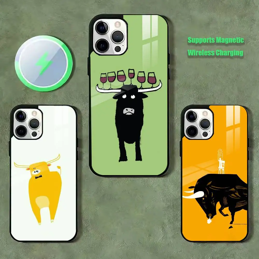 

bullfighting Phone Case For iPhone17,16,15,14,13,12,11 Plus,Pro Compatible with magnetic wireless charging