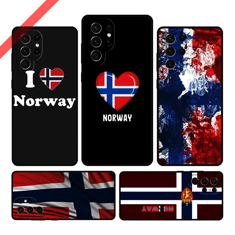 Norway Flag Phone Case For Samsung Galaxy S20 FE S21 S10 S23 Plus S24 S22 Ultra Coque Note20 Note10 S9 S8 Cover Capa