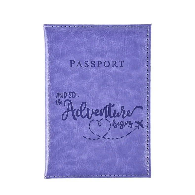 Color Change PU Passport Covers Letter Printed Passport Holder Flight Ticket Clip Men Women Passport Wallet Travel Accessories