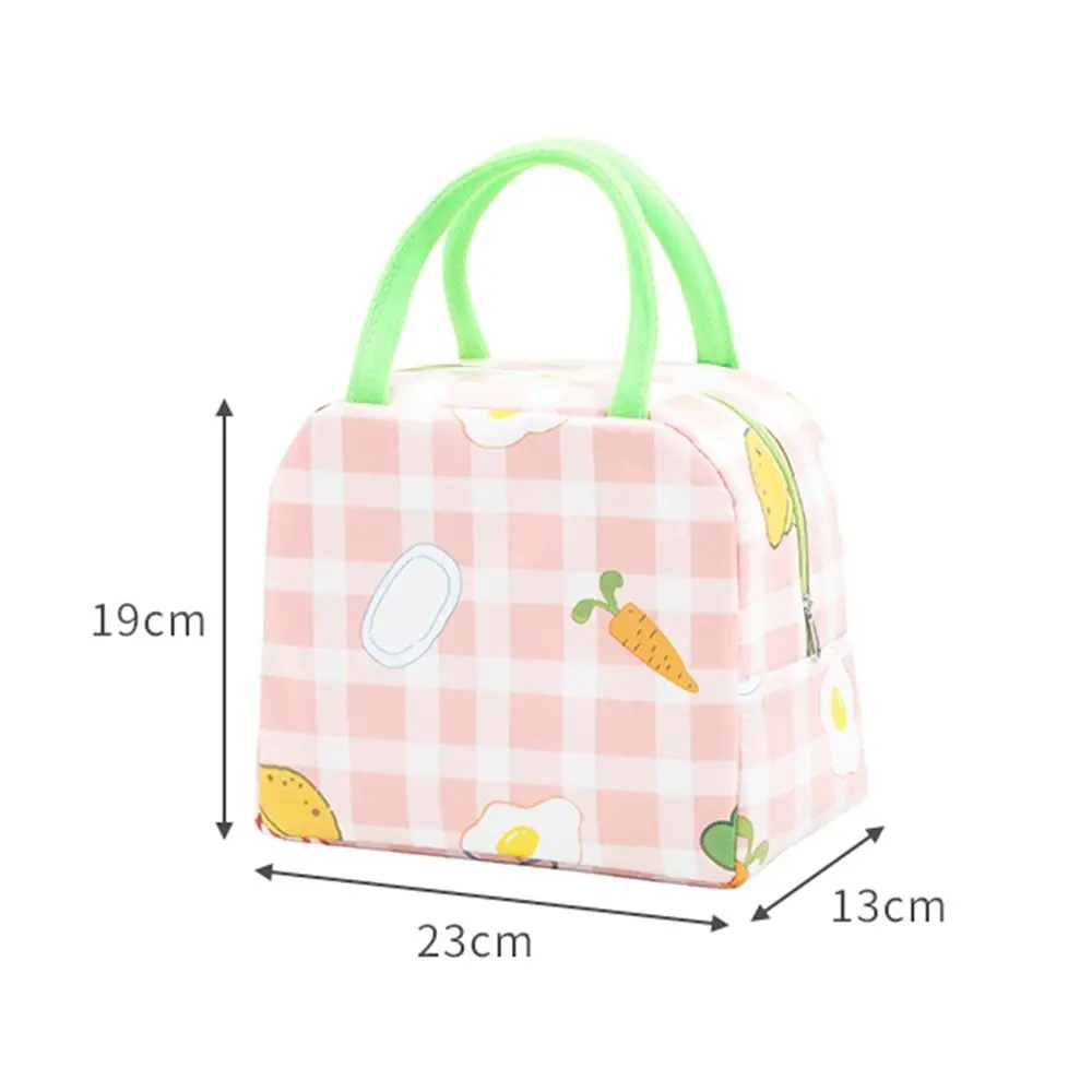 Lunch Box Bag Insulation Package Food Hand Bags Cow Printing Waterproof Lunch Bag Food Warm Thermal Bag Tote Canvas Lunch Bag