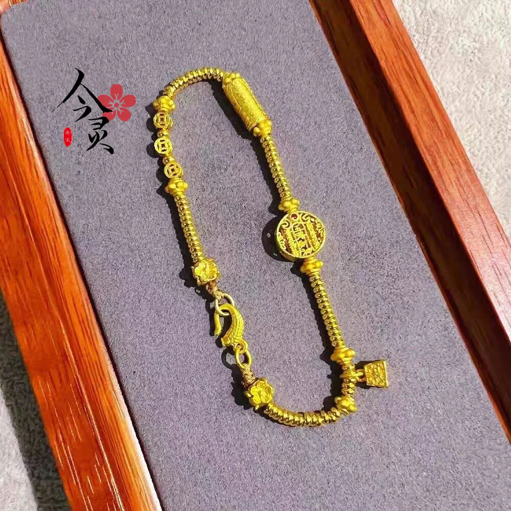 

Five - Way God of Wealth Gold Bracelet for Women | 24K Pure Gold AU999, attract wealth on your wrist