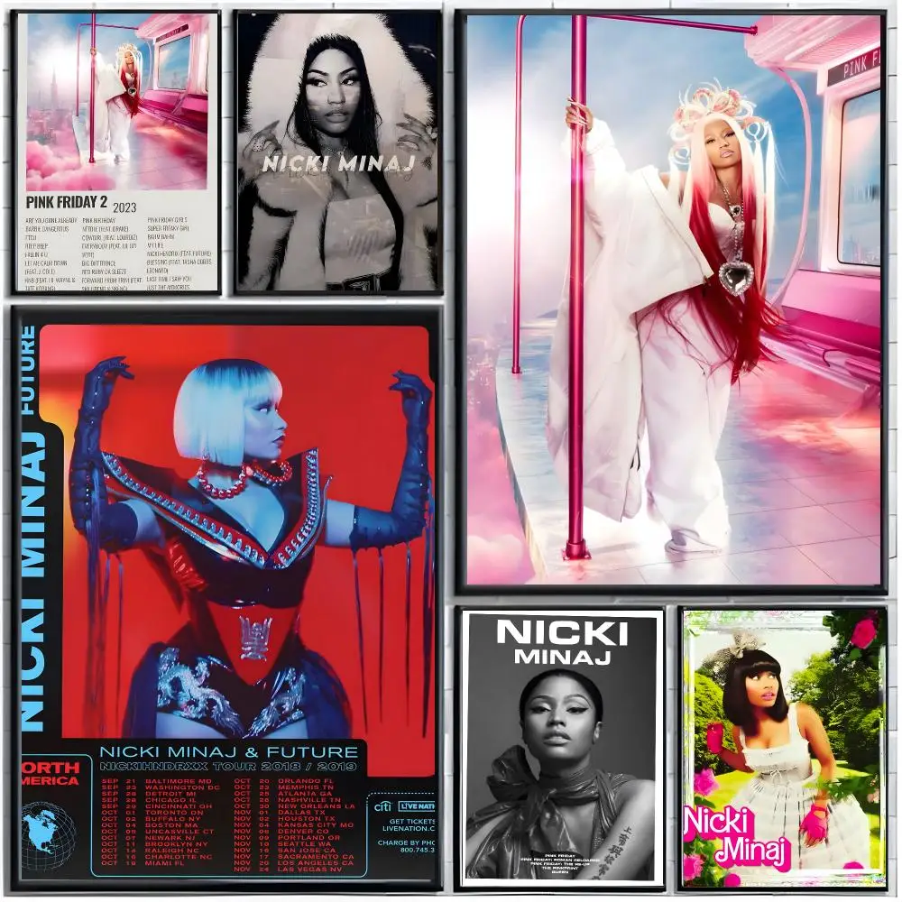 Bold Glam Hip Hop N-Nicki Minaj Poster Modern Wall Art Home Decor Living Room Decorative Print Unframed