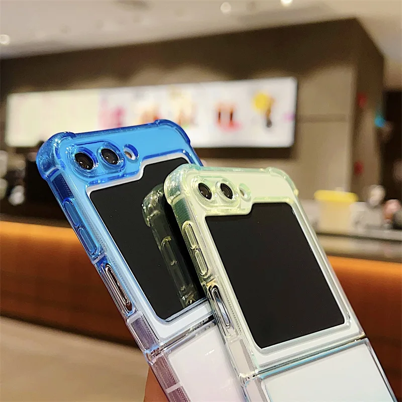 Fresh Color halo dyeing Color Gradient Phone Case for Samsung Galaxy Z Flip 5 Hard PC Back Cover for Z Flip 5 Case Shell