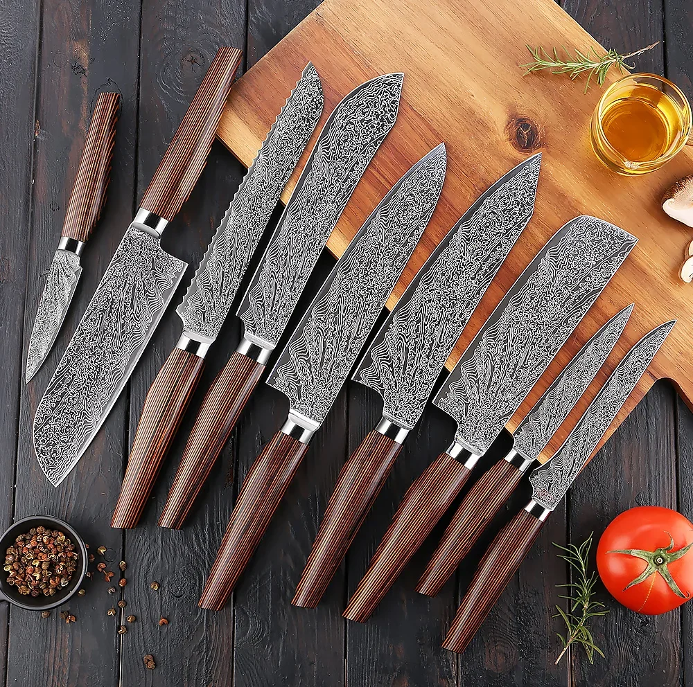 XITUO Kitchen Knives Set 1-9PCS Japanese Chef Knife High Carbon Stainless Steel Sharp Paring Knife with Ergonomic Handle