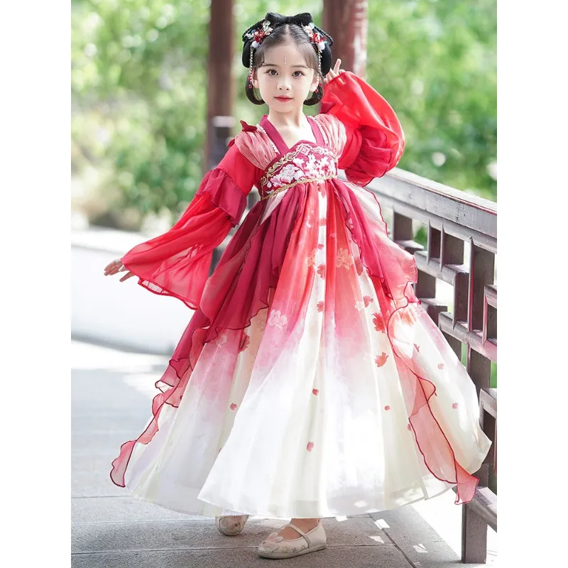 

Hanfu girls spring and autumn children's ancient clothing 2026 new Chinese style Tang style ancient style