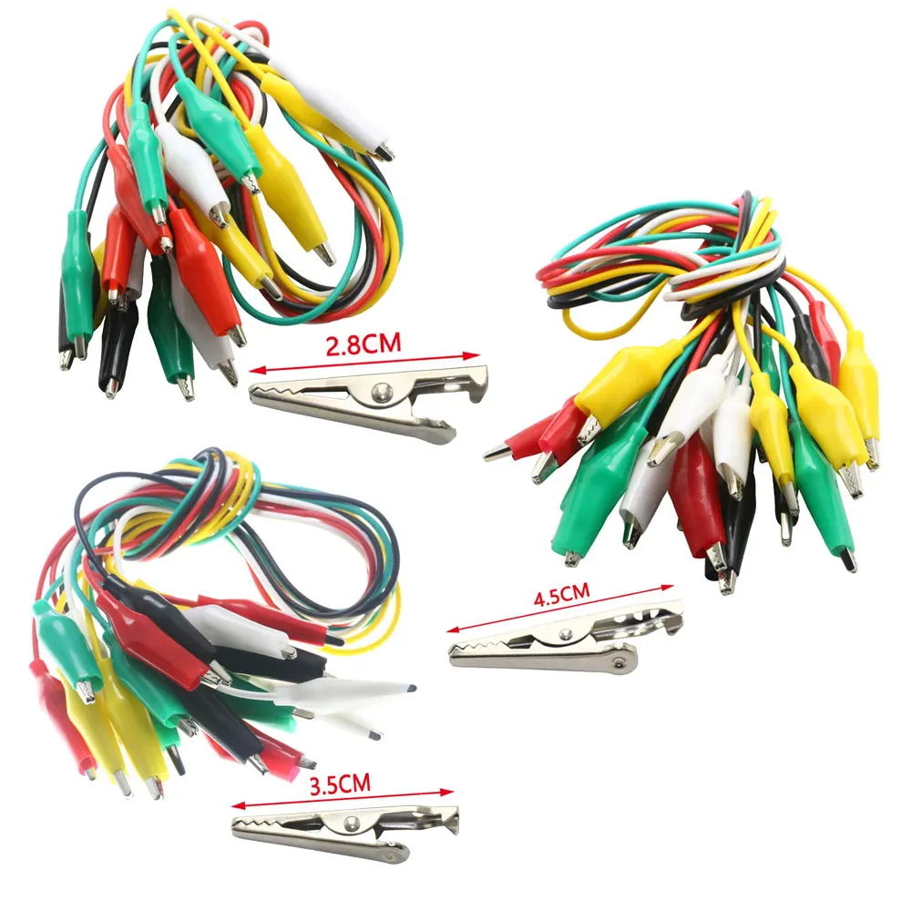 10pcs 50cm Clip Number 28/35/45mm Alligator Clips with Wires, Jumper Wires with Alligator Clips for Electrical Alligator Clip