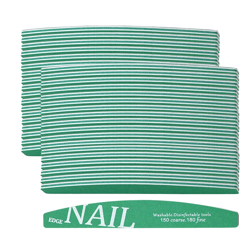 

50 шт. двусторонние пилочки для ногтей 150 грубых 180 тонкая моющаяся лодка пластиковая пилочка для дизайна ногтей маникюрные принадлежности шлифовальные аксессуары для ногтей