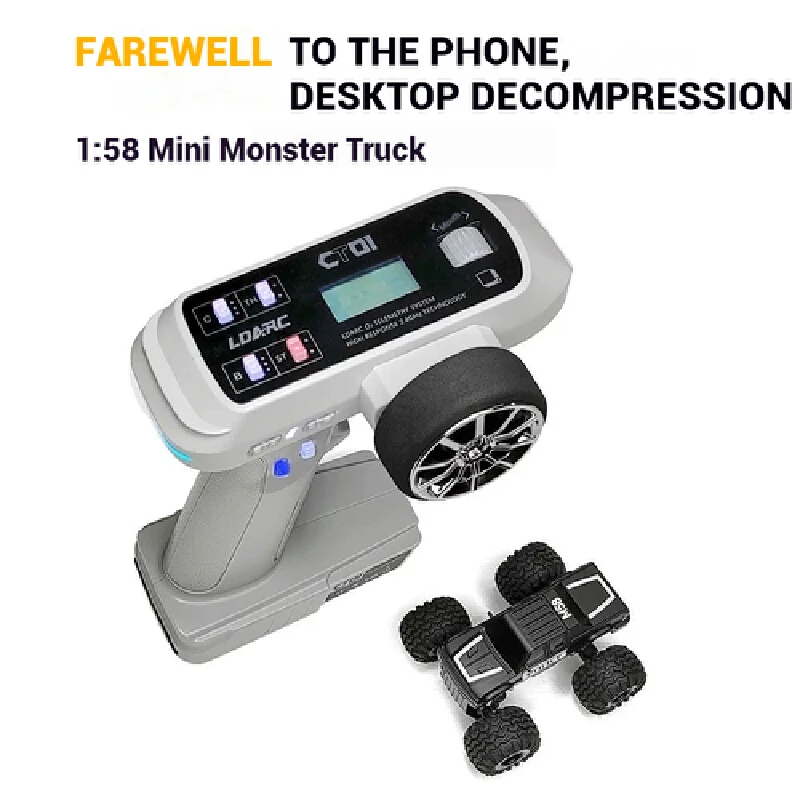 LDARC M58 1/58 مقياس شاحنة وحش صغيرة صغيرة RC سيارة مع وحدة تحكم عن بعد CT01 هي لعبة ممتعة ومحمولة هدية للأطفال ﻿