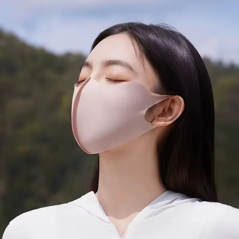 

1-20PCSSummer Sun Protection Ice Silk Face Mask Breathable 3D Fit No Trace Eye Corner Shield UV Block Outdoor Scarf Accessories