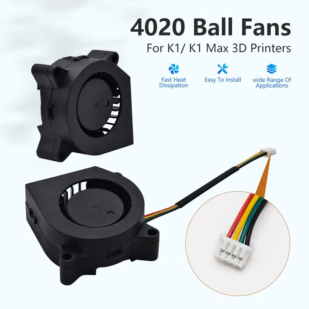 Creality K1/K1C/K1 Max Extruder-Lüfter-Set 3010 Axiallüfter und 4020 Gebläselüfter DC24V Kühlung Hotend-Lüfter Hoher Luftstrom 3D-Drucker-Teil – Detail 1