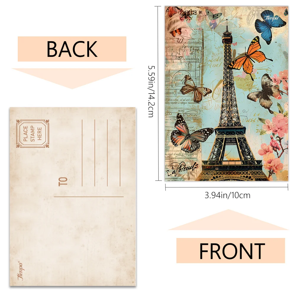 32pcs, collage-style animals   Postcards, decoration/greeting cards/postcards, high-precision printing, collectible and mailable