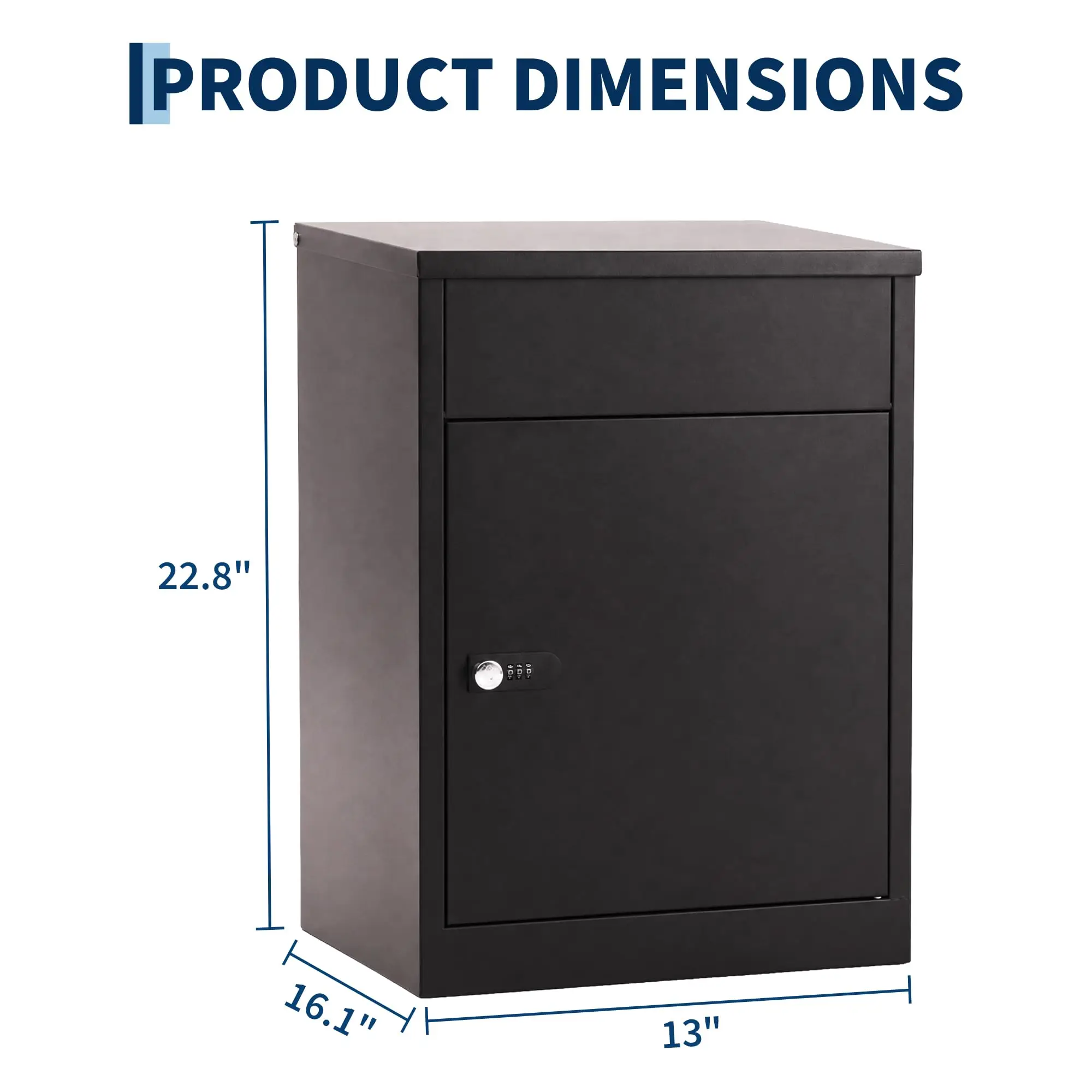 Package Delivery Box, Lockable Outdoor Weatherproof Steel Parcel Drop Box